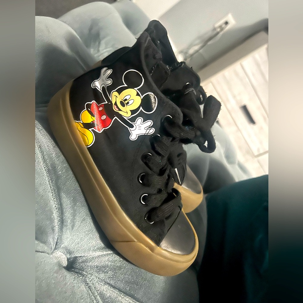 Disney Black and Tan Mickey Mouse Kids Sneakers
